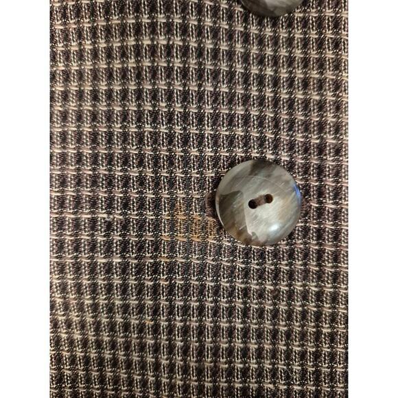 VTG 80s Christian Dior Brown Silk Blend Tweed Suit Jacket Womens 12 - Picture 7 of 9